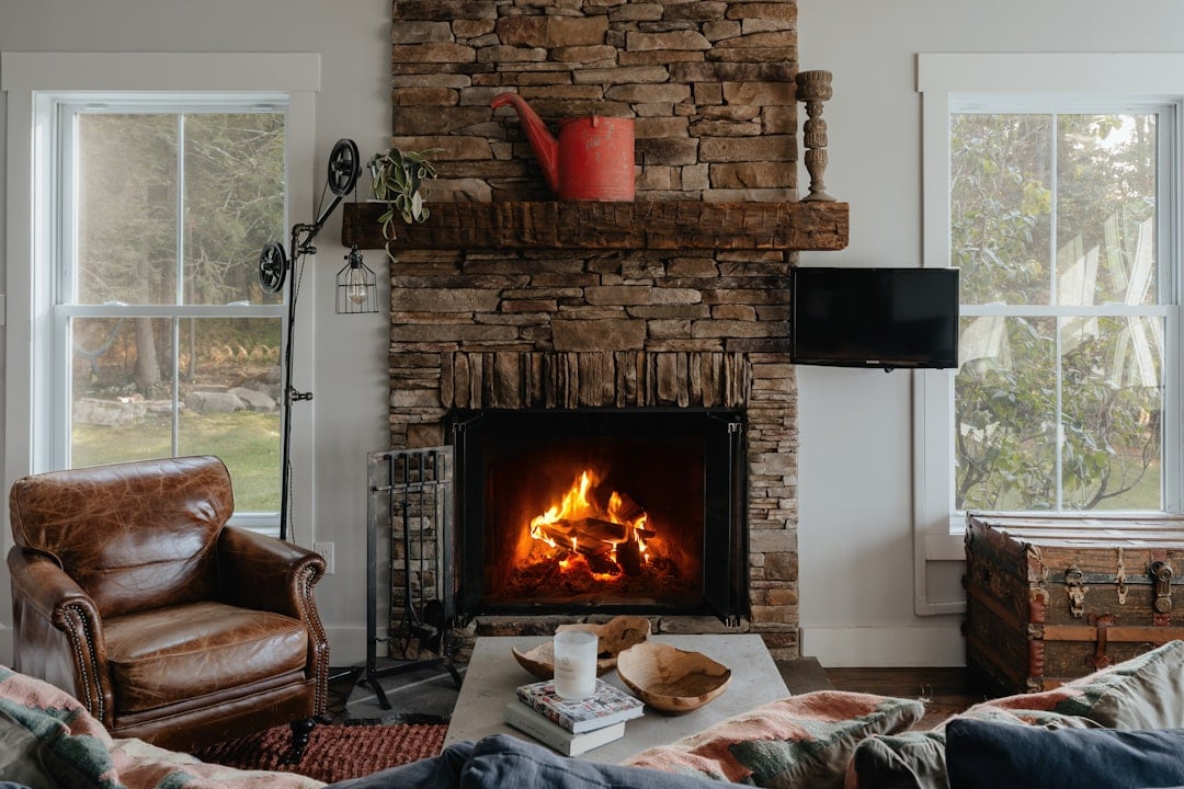 Clean modern fireplace after professional chimney sweeping