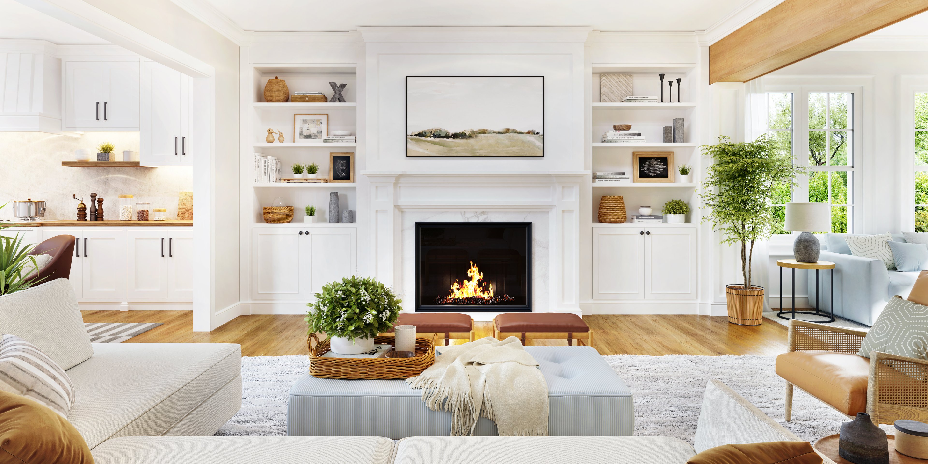 Professional chimney services in Austin Texas - hero background showing a cozy fireplace