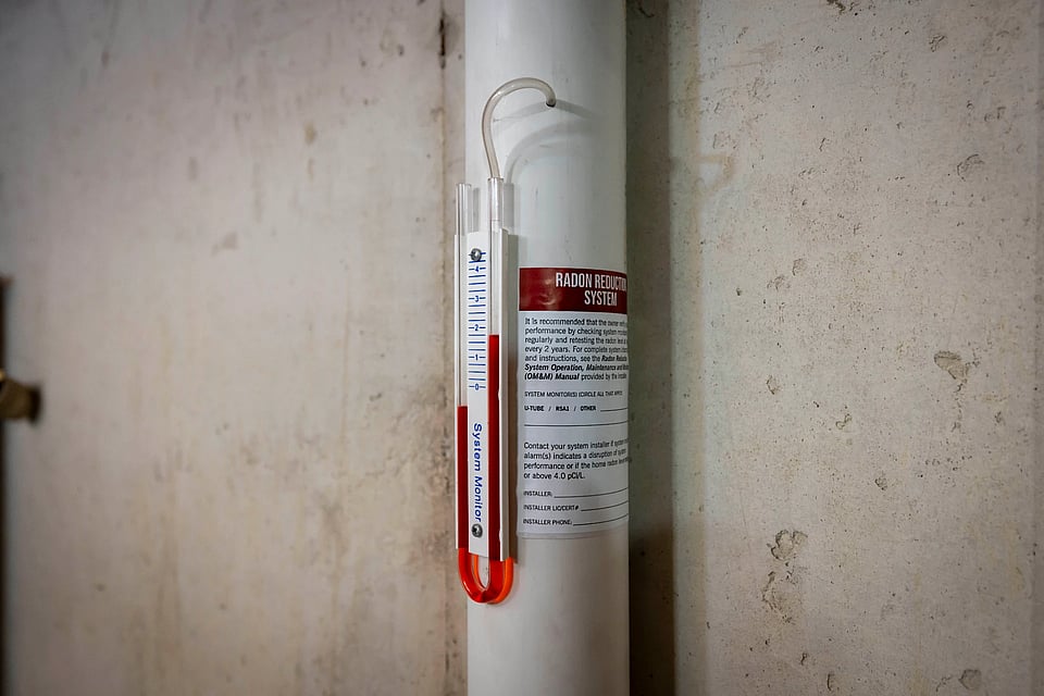 Image of a radon system manometer.
