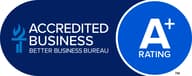 A+ accredited BBB logo.