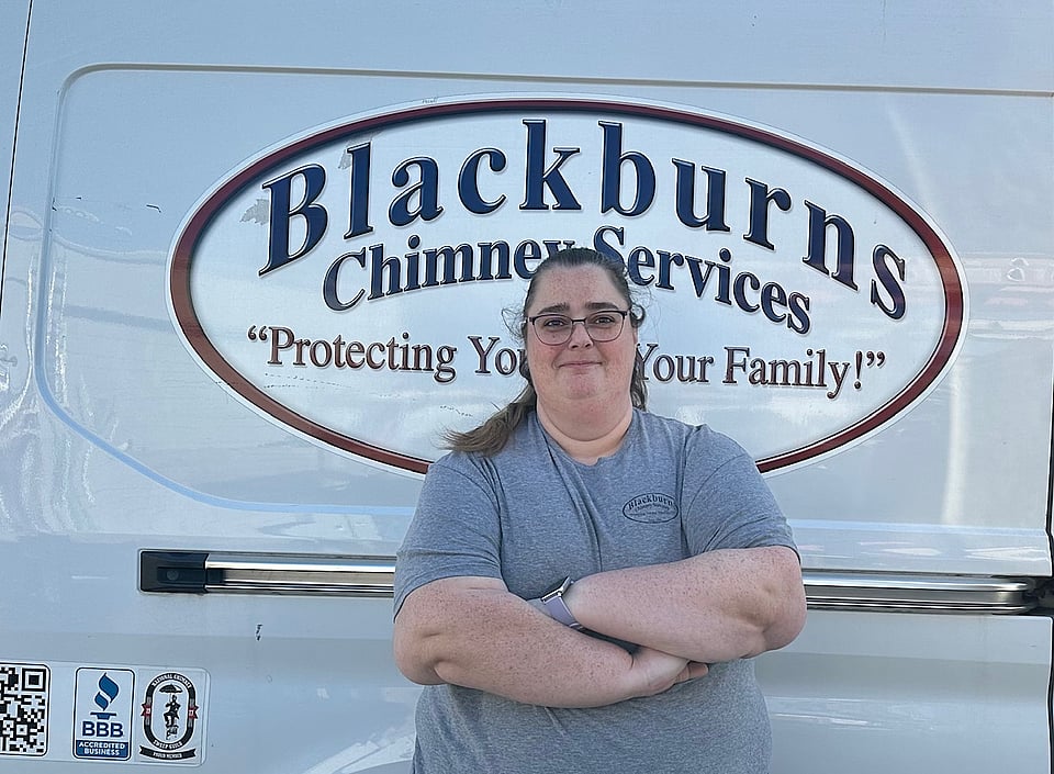 Original photo of Crystal Scruggs from Blackburns Chimney Services.