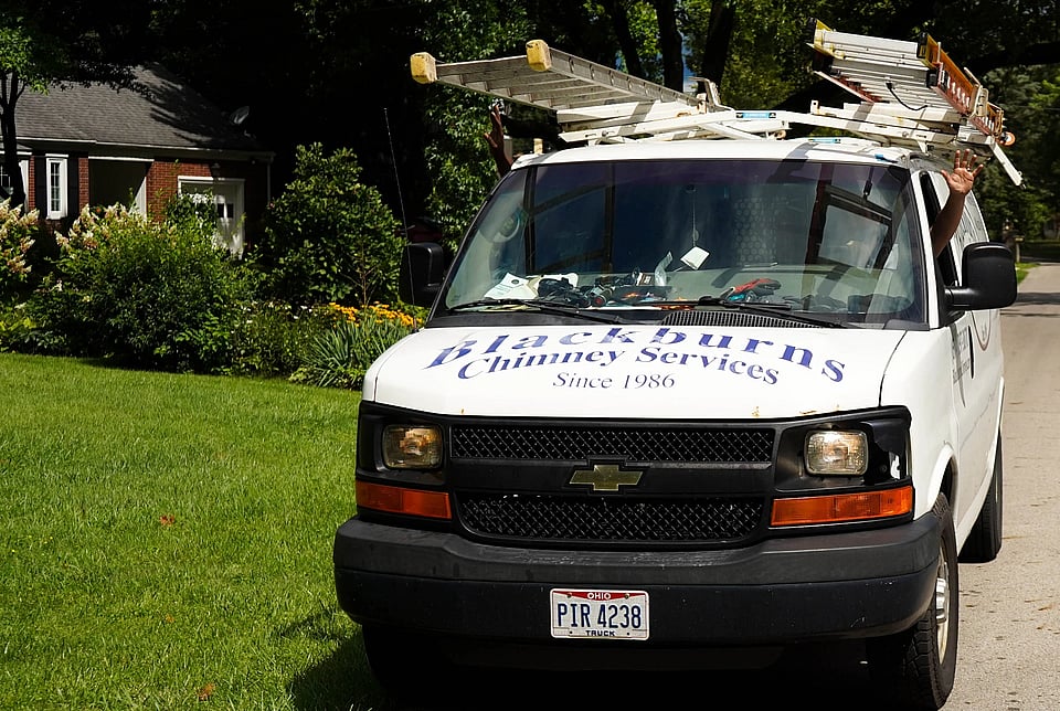 Original image of Blackburn work van showing the hood.