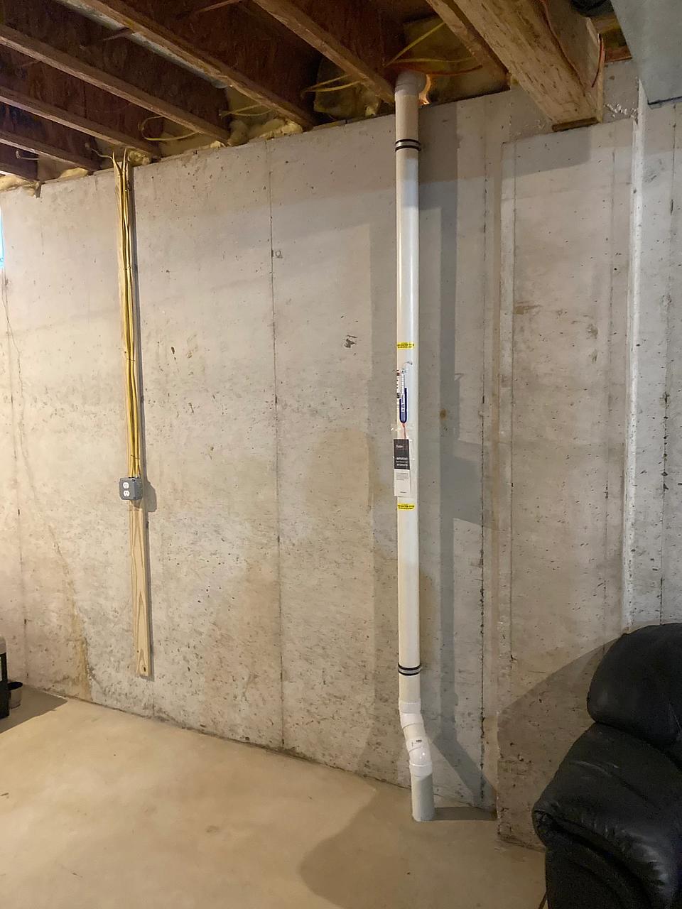 A radon mitigation system installed by Radon Removal in New Jersey.