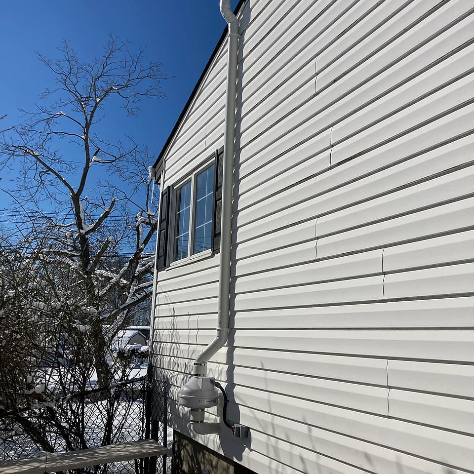 A radon mitigation system installed by Radon Removal in New Jersey.