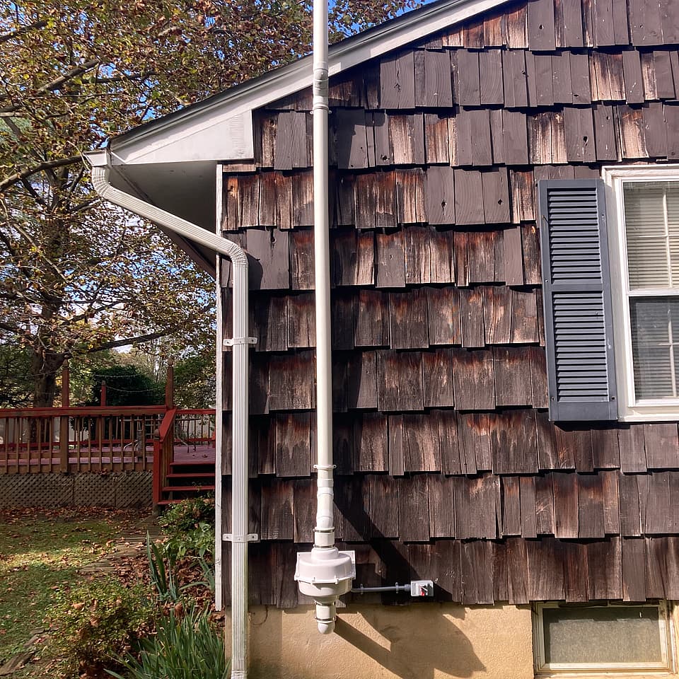 A radon mitigation system installed by Radon Removal in New Jersey.