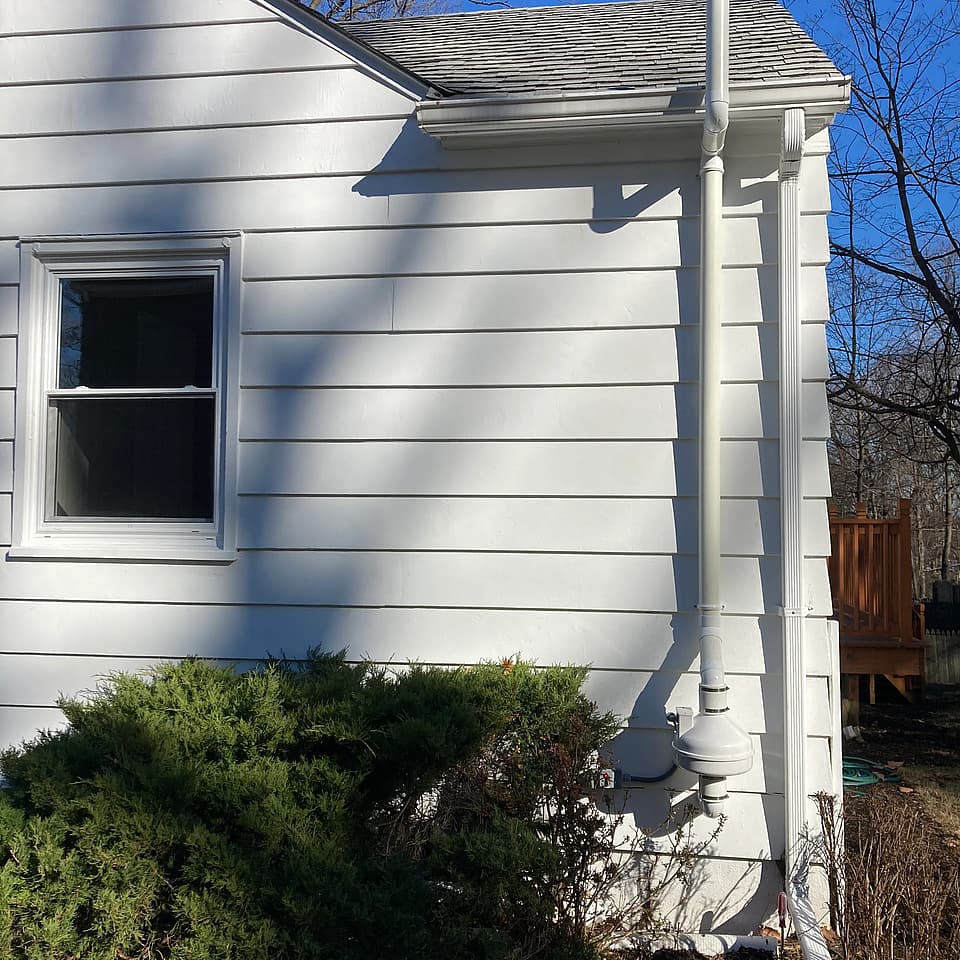 A radon mitigation system installed by Radon Removal in New Jersey.