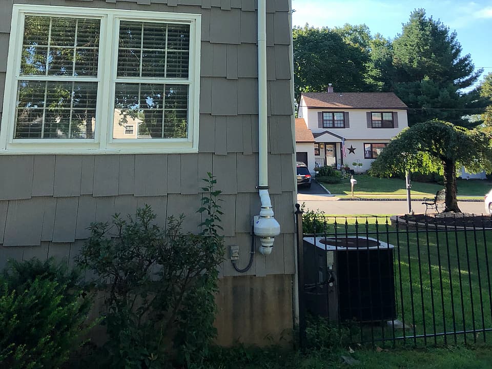 A radon mitigation system installed by Radon Removal in New Jersey.