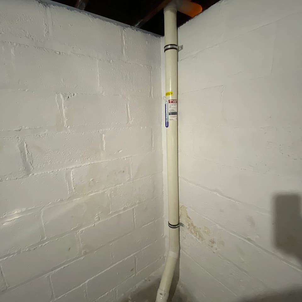 A radon mitigation system installed by Radon Removal in New Jersey.