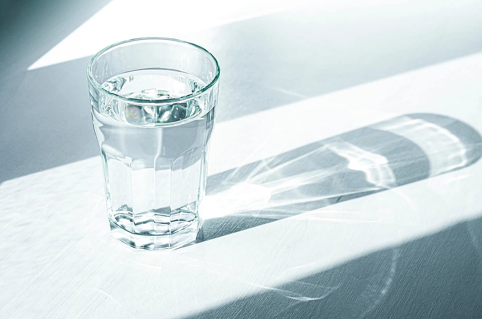 Adobe Stock image of a crystal clear glass of water.