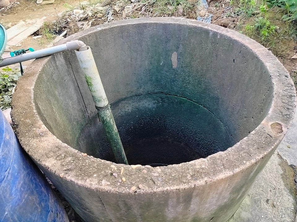 Well with a pipe