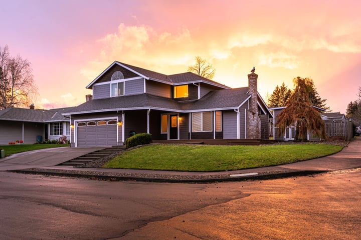 Adobe Stock image of a home with a big brick chimney
