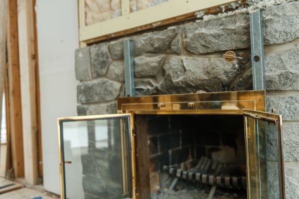 Fireplace that's opened and ready to inspect
